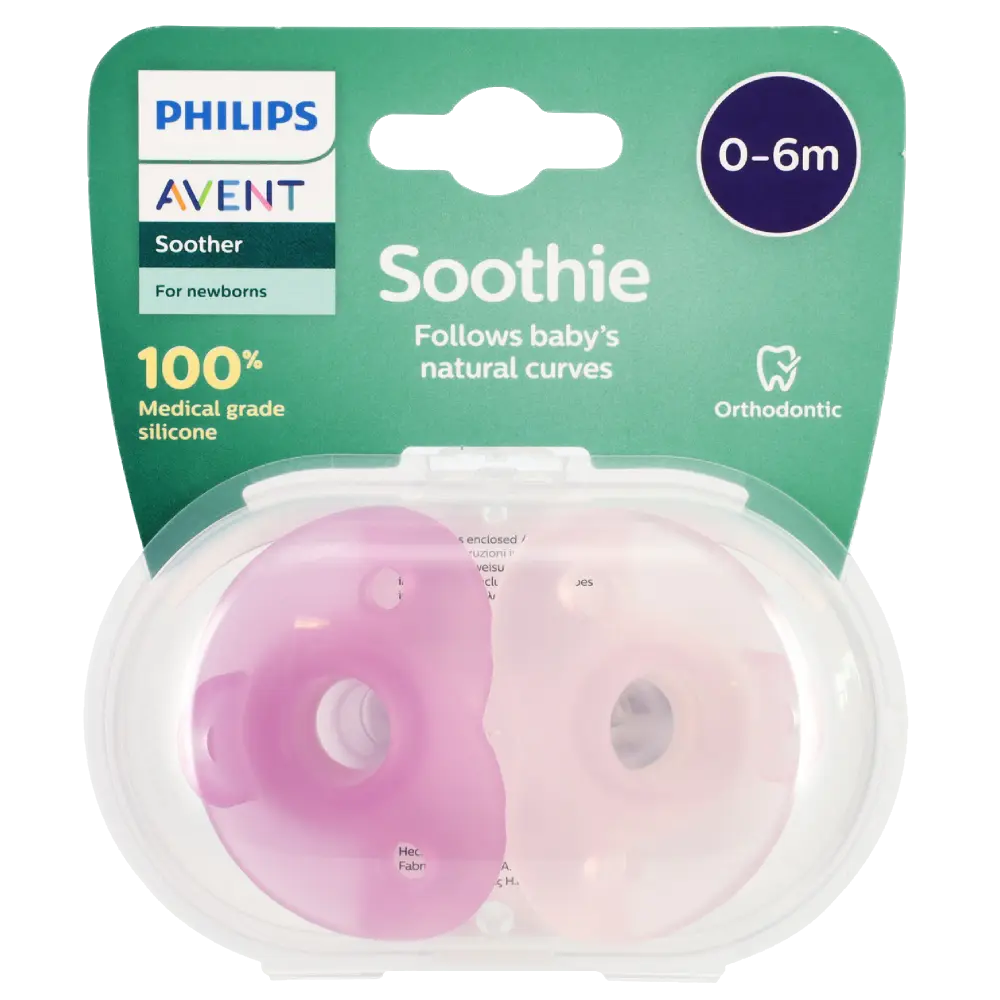 Avent Soothie 0-6 Months Pink 2 Pack