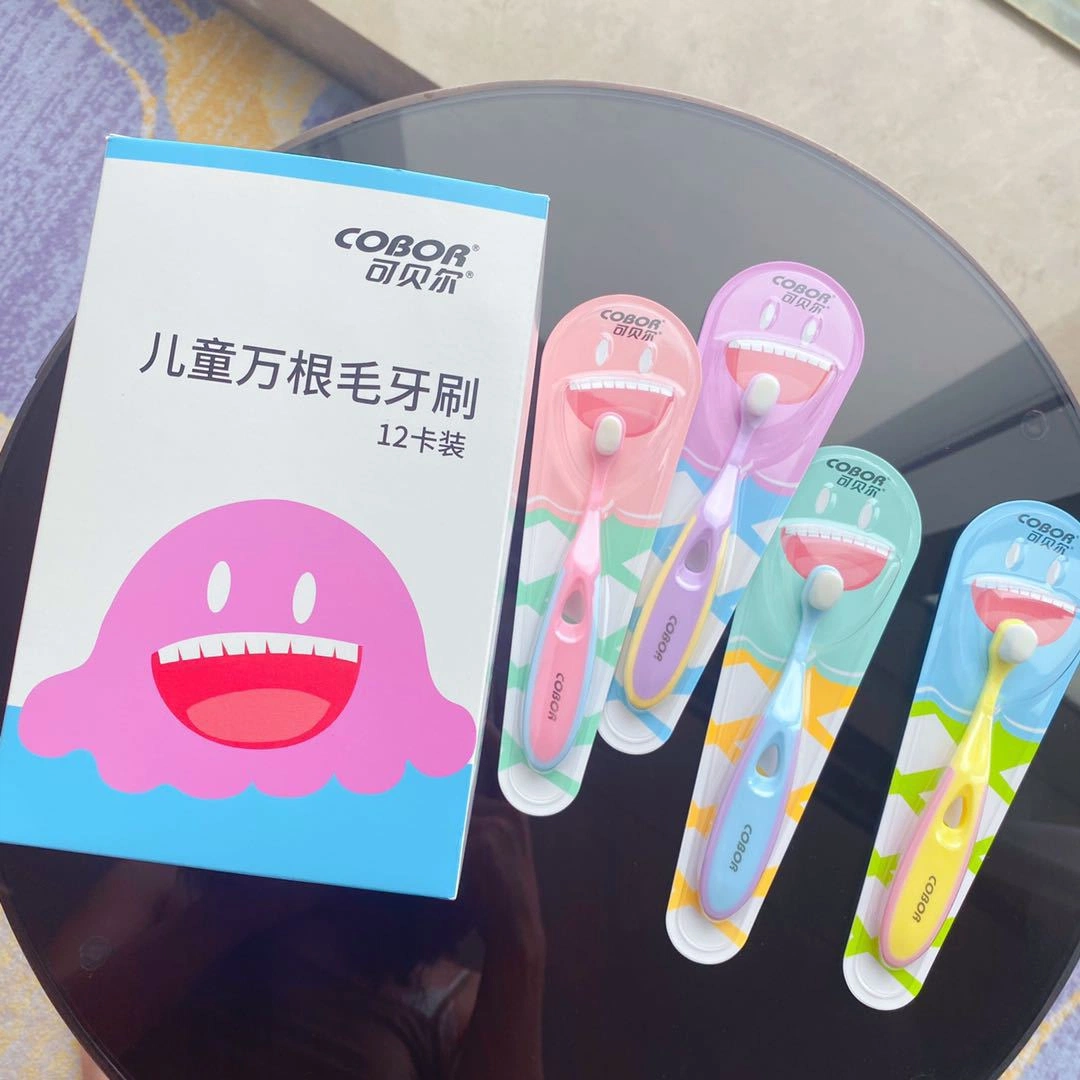 COBOR Kids Toothbrush, Ultra‑Fine 10,000 Soft Bristles Cartoon Nano Brush Head for Children