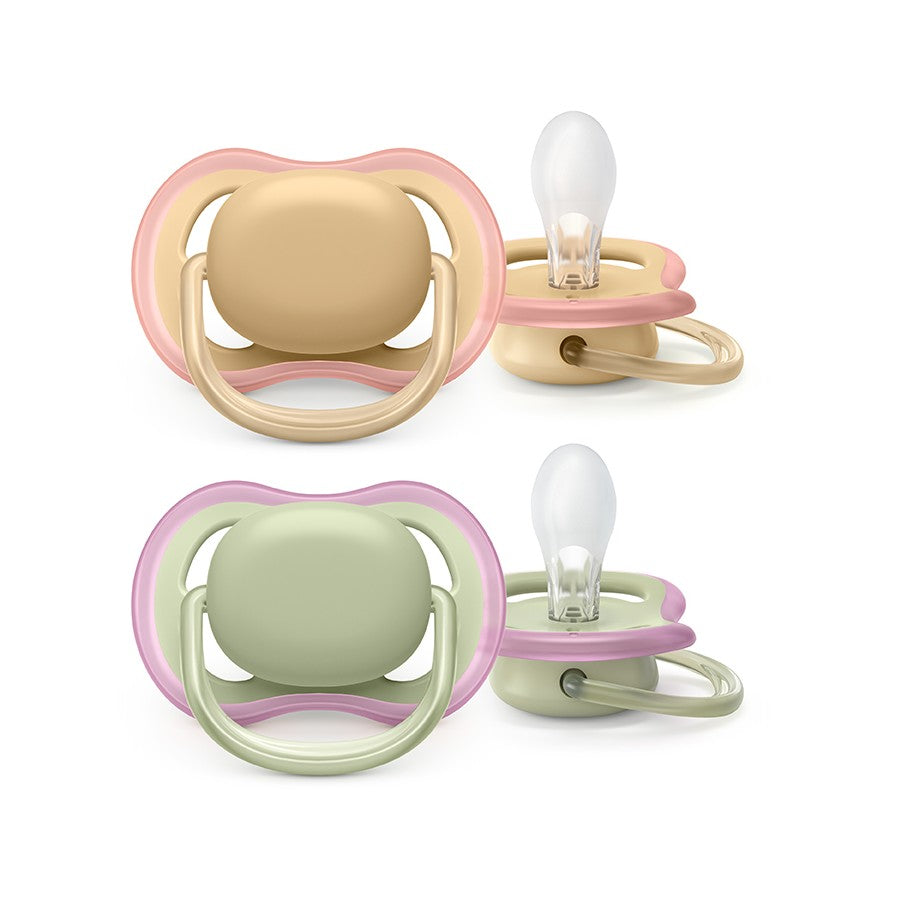 Avent Ultra Air Soother Plain Mixed 0-6 Months 2 Pack - Assorted