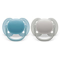 Philips Avent Ultra Soft Pacifier - 2 Pack - Soft and Flexible Baby Pacifiers for Babies Aged 6-18 Months, BPA Free with Sterilizer Carry Case