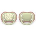 Avent 2Pk Ultra Air Pacifier 18M+, Tiger Print/Pastel Warm Green